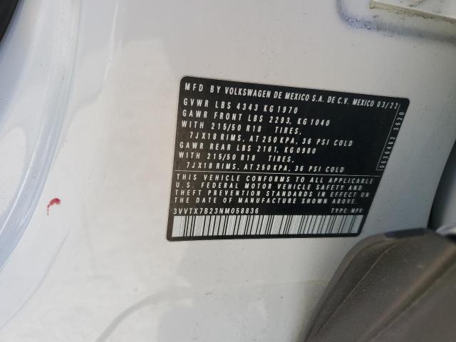2022 VOLKSWAGEN TAOS SE 3VVTX7B23NM058836