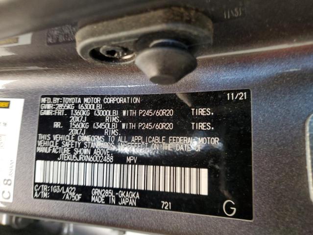 2022 TOYOTA 4RUNNER LI JTEKU5JRXN6002488