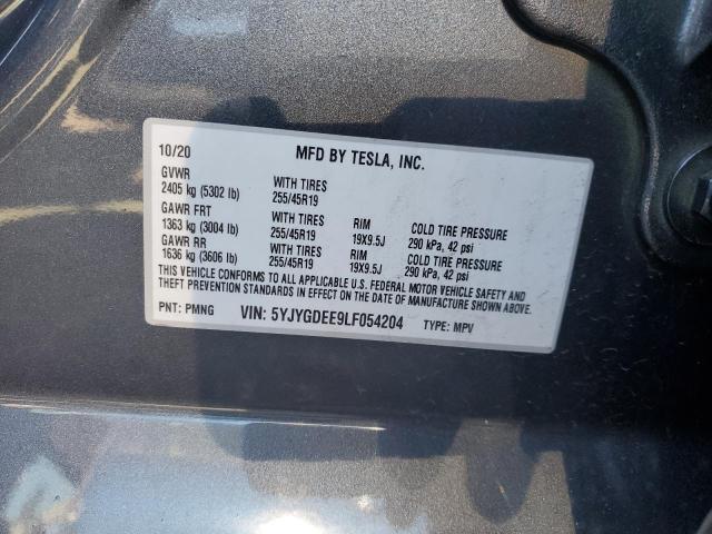 2020 TESLA MODEL Y - 5YJYGDEE9LF054204
