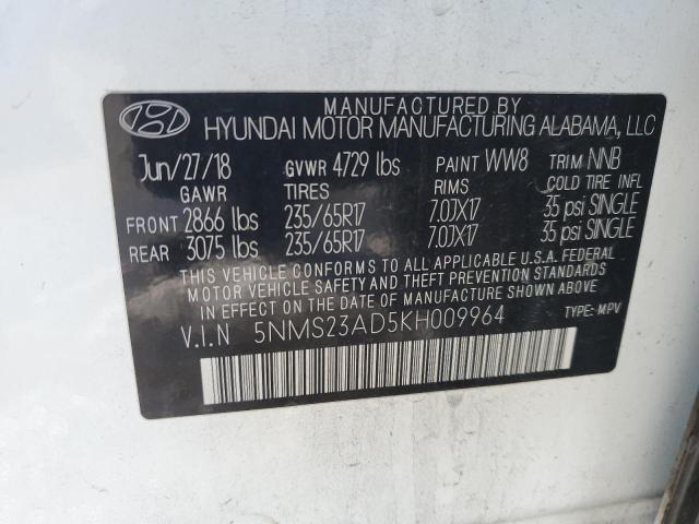 2019 HYUNDAI SANTA FE S - 5NMS23AD5KH009964