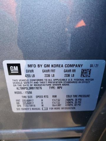 2021 CHEVROLET TRAILBLAZE - KL79MPSL3MB178276