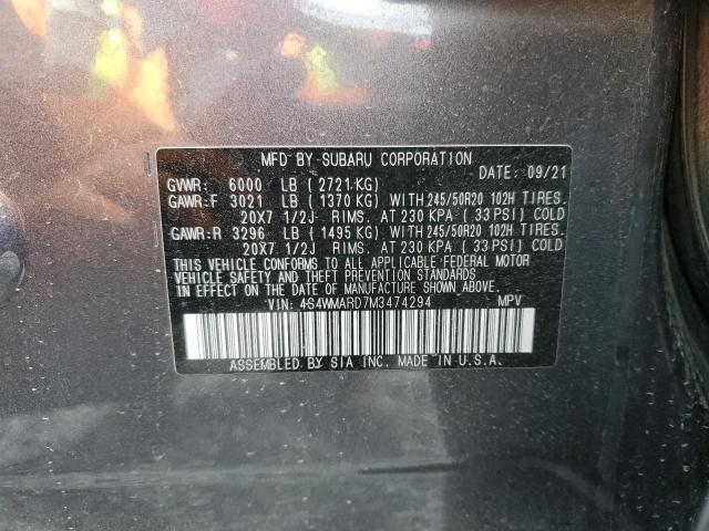 2021 SUBARU ASCENT TOU 4S4WMARD7M3474294