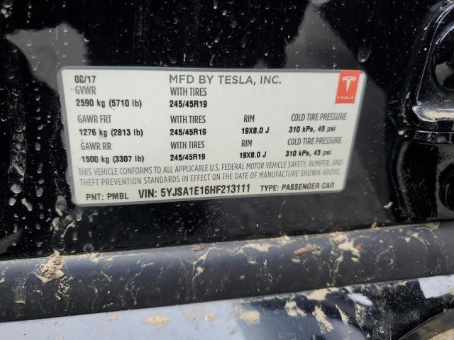 2017 TESLA MODEL S 5YJSA1E16HF213111