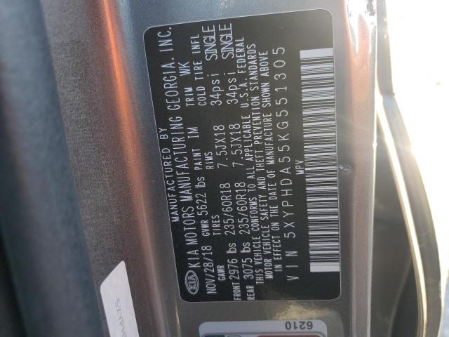 2019 KIA SORENTO 5XYPHDA55KG551305