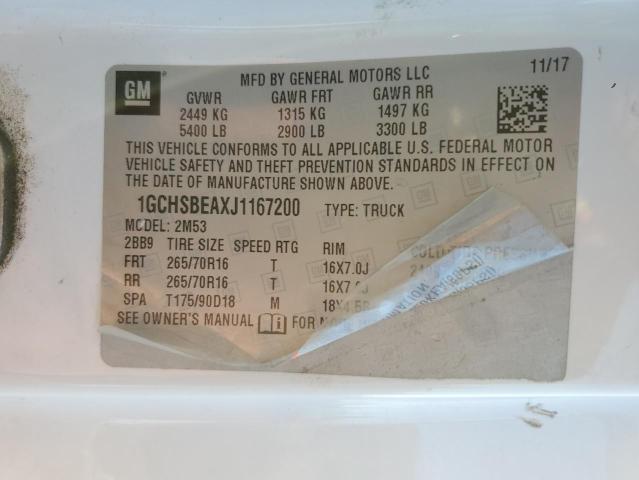 2018 CHEVROLET COLORADO - 1GCHSBEAXJ1167200