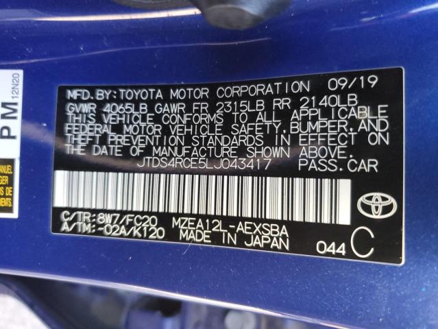 2020 TOYOTA COROLLA SE - JTDS4RCE5LJ043417