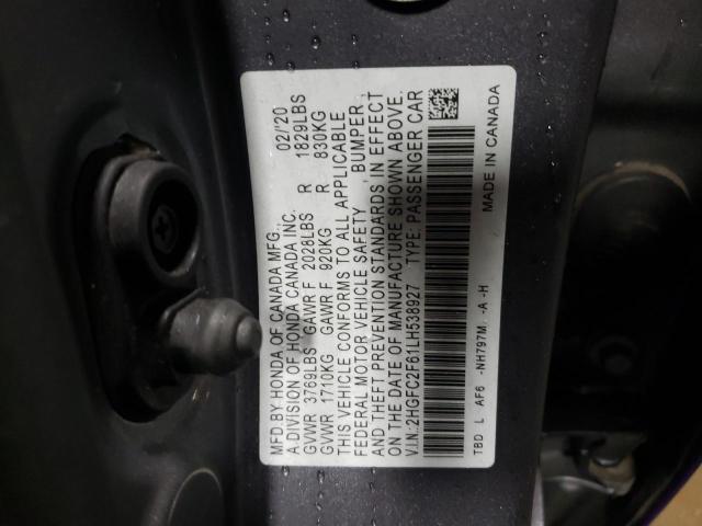 2020 HONDA CIVIC LX - 2HGFC2F61LH538927