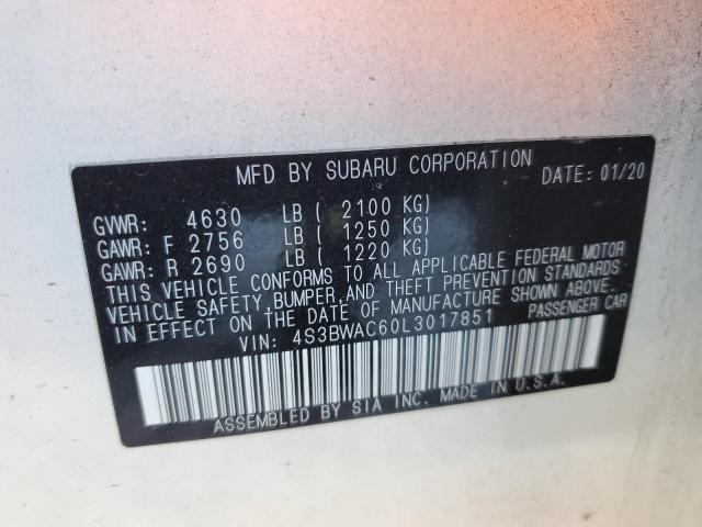 2020 SUBARU LEGACY PRE - 4S3BWAC60L3017851