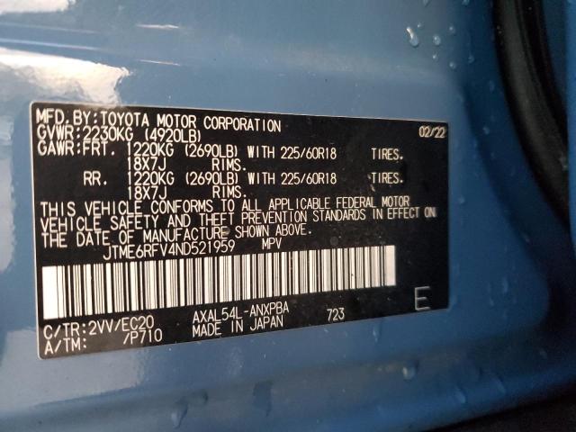 2022 TOYOTA RAV4 XSE - JTME6RFV4ND521959