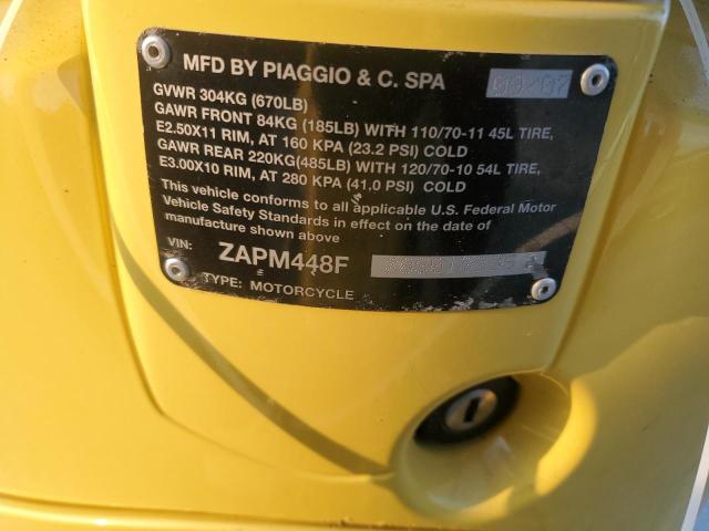 2008 PIAGGIO MOTORCYCLE ZAPM448F285013335