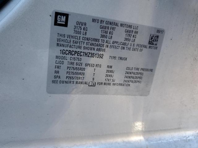 2017 CHEVROLET SILVERADO - 1GCRCPEC7HZ351392