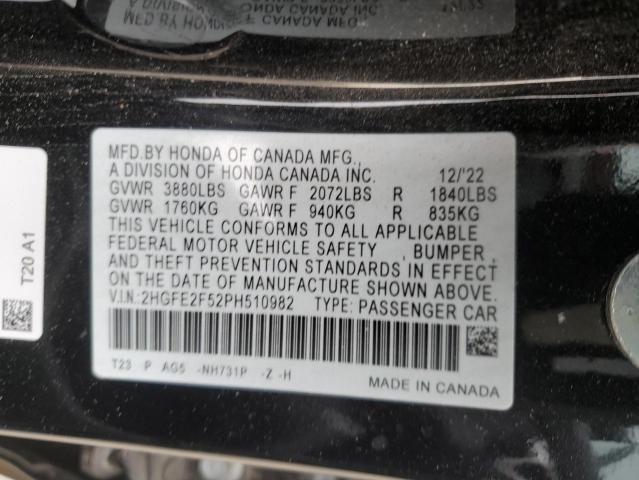 2023 HONDA CIVIC SPOR - 2HGFE2F52PH510982