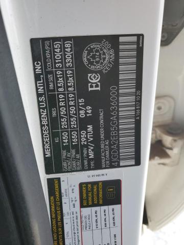 2016 MERCEDES-BENZ GLE 350D 4 4JGDA2EB5GA636000