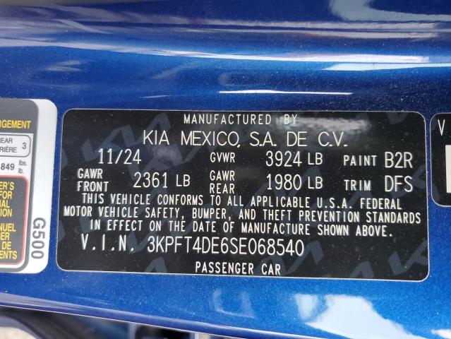 2025 KIA K4 LX 3KPFT4DE6SE068540