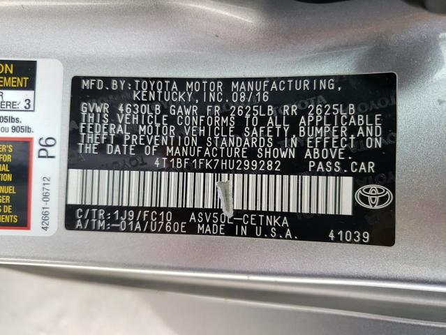 2017 TOYOTA CAMRY LE - 4T1BF1FK7HU299282