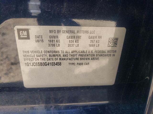 2016 CHEVROLET SONIC LT - 1G1JC6SB0G4103458