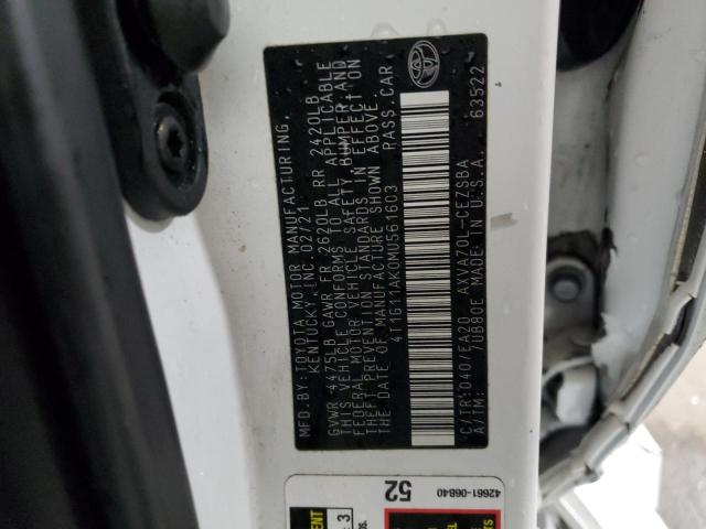 2021 TOYOTA CAMRY SE - 4T1G11AK0MU561603