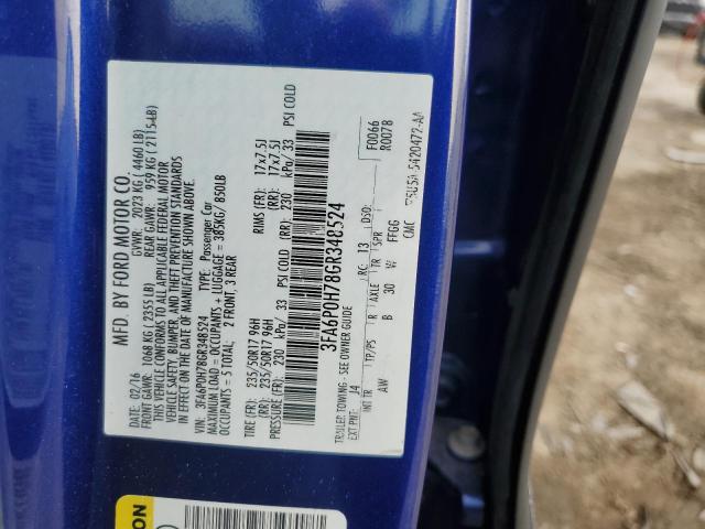 2016 FORD FUSION SE 3FA6P0H78GR348524