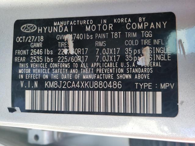 2019 HYUNDAI TUCSON SE - KM8J2CA4XKU880486