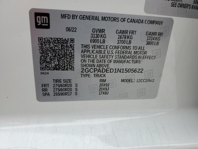 2022 CHEVROLET SILVERADO 2GCPADED1N1505622