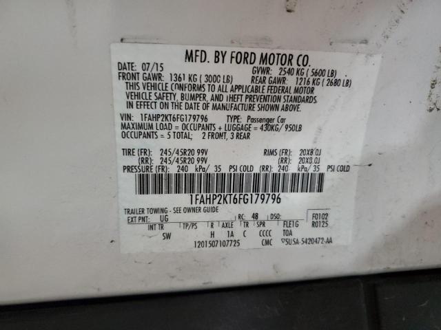 2015 FORD TAURUS SHO 1FAHP2KT6FG179796