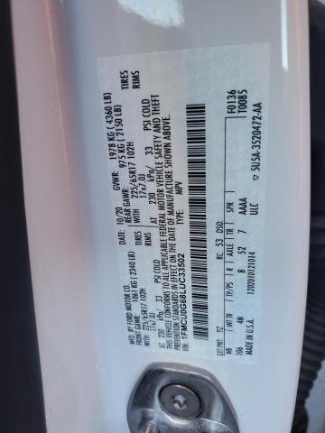 2020 FORD ESCAPE SE - 1FMCU0G68LUC33502