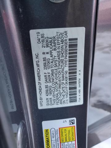 2019 HONDA ACCORD LX - 1HGCV1F13KA081143