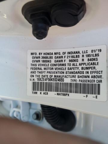 2019 HONDA INSIGHT EX - 19XZE4F56KE024655
