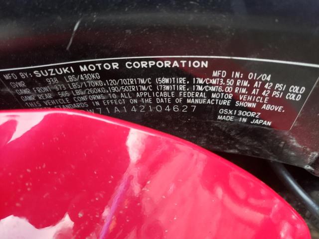 2004 SUZUKI GSX1300 R JS1GW71A142104627