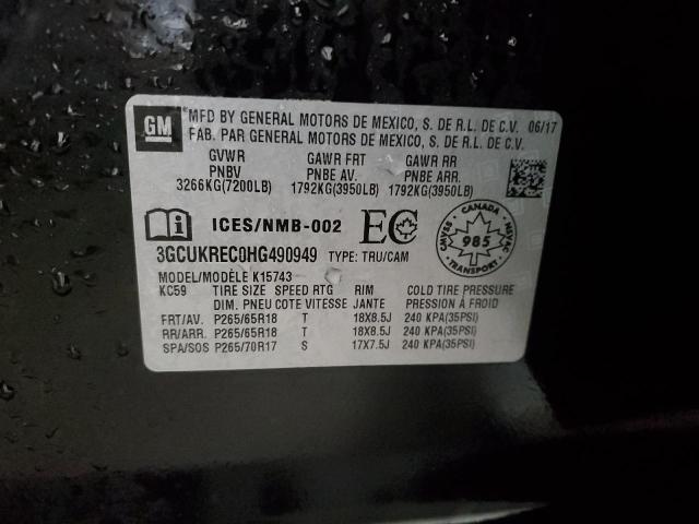 2017 CHEVROLET SILVERADO - 3GCUKREC0HG490949
