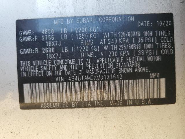 2021 SUBARU OUTBACK LI - 4S4BTAMCXM3131642