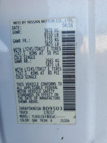 2016 NISSAN NV 1500 S - 1N6BF0KM2GN809503