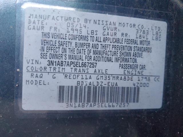 2014 NISSAN SENTRA S - 3N1AB7AP5EL66S257