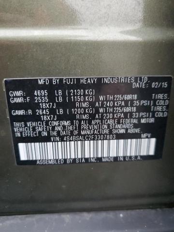 2015 SUBARU OUTBACK 2. - 4S4BSALC2F3307803