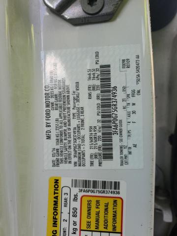 2016 FORD FUSION S - 3FA6P0G75GR374936