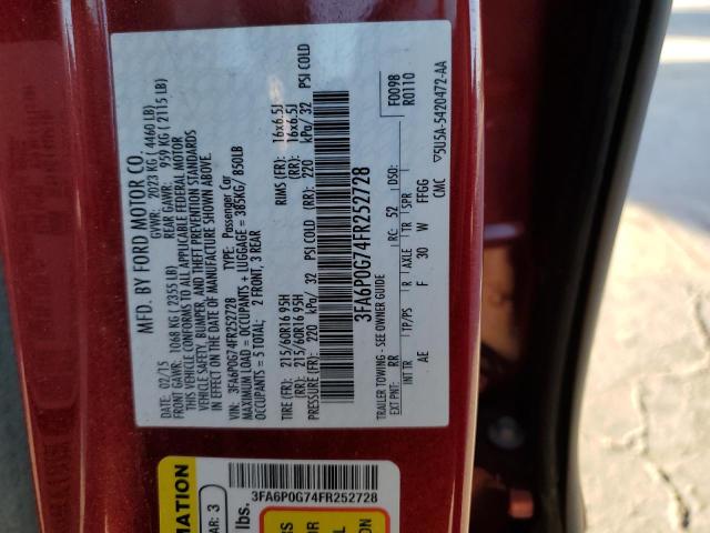 2015 FORD FUSION S - 3FA6P0G74FR252728