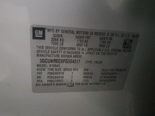 2015 CHEVROLET SILVERADO - 3GCUKREC6FG504317