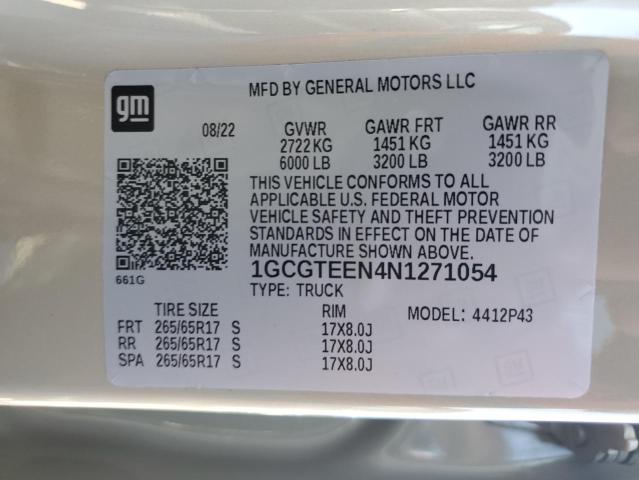 1GCGTEEN4N1271054 2022 CHEVROLET COLORADO