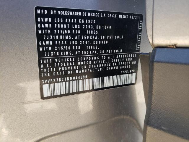 2022 VOLKSWAGEN TAOS SE - 3VVRX7B21NM044699