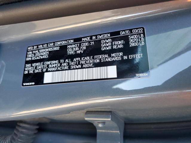 2022 VOLVO XC60 B5 R- YV4L12RM3N1053902