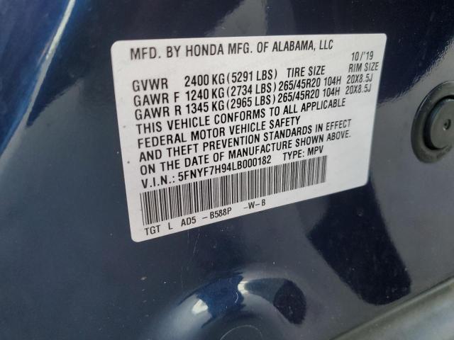 2020 HONDA PASSPORT T 5FNYF7H94LB000182