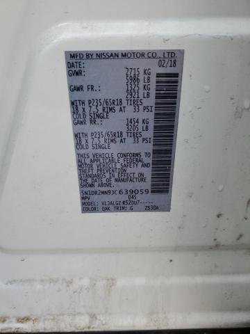 2018 NISSAN PATHFINDER 5N1DR2MN9JC639059
