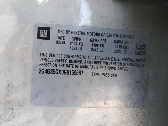 2016 BUICK REGAL PREM 2G4GS5GX0G9169567