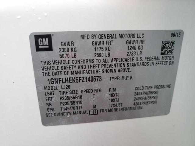 2015 CHEVROLET EQUINOX LT - 1GNFLHEK6FZ140673