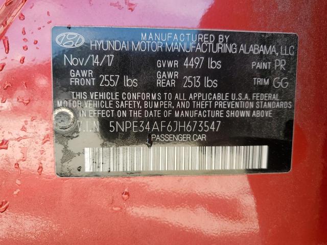 2018 HYUNDAI SONATA SPO 5NPE34AF6JH673547