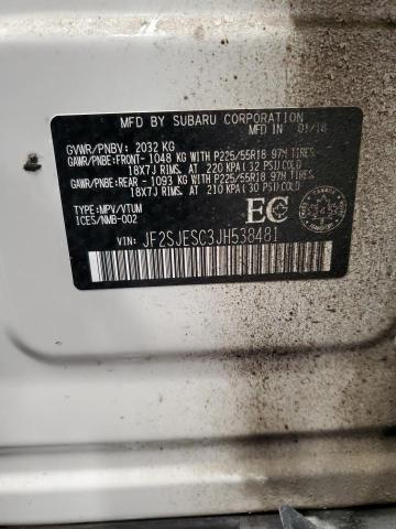 2018 SUBARU FORESTER 2 JF2SJESC3JH538481