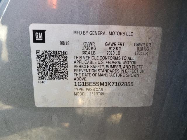 2019 CHEVROLET CRUZE LT - 1G1BE5SM3K7102855