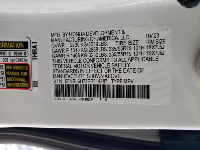 2024 HONDA ODYSSEY SP 5FNRL6H72RB014287