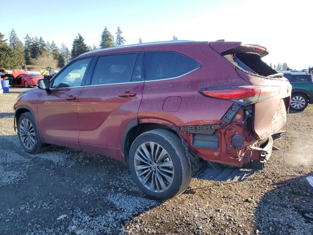 TOYOTA HIGHLANDER 2020 red  gas 5TDFZRBH7LS023509 photo #3