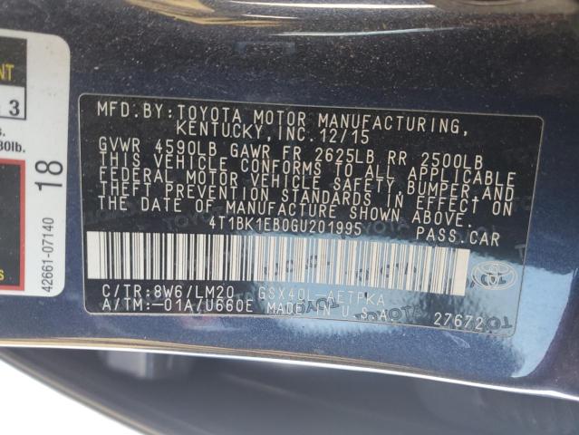 2016 TOYOTA AVALON XLE - 4T1BK1EB0GU201995